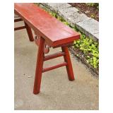 Red Lacquer Oriental Bench