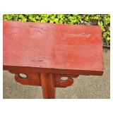 Red Lacquer Oriental Bench