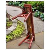 Red Lacquer Oriental Bench
