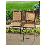 Grange Contemporary Cane Seat Barstool Pair