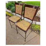 Grange Contemporary Cane Seat Barstool Pair
