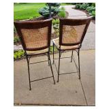 Grange Contemporary Cane Seat Barstool Pair