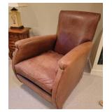 William Alan Brown Leather Club Chair, b