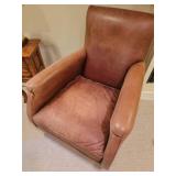 William Alan Brown Leather Club Chair, b