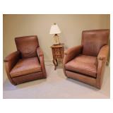 William Alan Brown Leather Club Chair, a