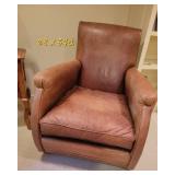 William Alan Brown Leather Club Chair, b