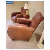 William Alan Brown Leather Club Chair, b