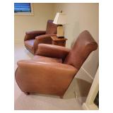 William Alan Brown Leather Club Chair, b