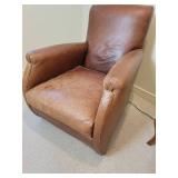 William Alan Brown Leather Club Chair, a