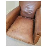 William Alan Brown Leather Club Chair, a