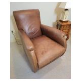 William Alan Brown Leather Club Chair, a