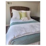 Pottery Barn Mocha Raffia Full Headboard