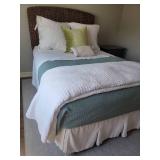 Pottery Barn Mocha Raffia Full Headboard