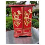 Oriental Red Jewelry Box Armoire