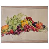 Wonderful Fine Art Watercolor Still Life Print - Jean Cole - Vegetable Garden