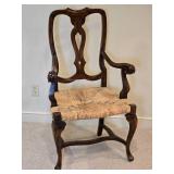 Fantastic Carved Mahogany Vintage Ruish Seat Accent Chair