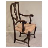 Fantastic Carved Mahogany Vintage Ruish Seat Accent Chair
