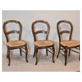 Elegant Rush Seat Farmhouse Accent Chair Set - (3)