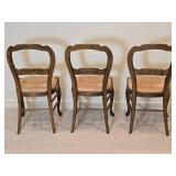 Elegant Rush Seat Farmhouse Accent Chair Set - (3)