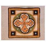 Vintage Latch-Hook Cross Area Mat