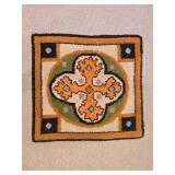 Vintage Latch-Hook Cross Area Mat