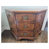 Antique Half-Hex Regency Accent Cabinet