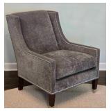 Kravet Furniture Contemporary Gray Tacked Armchair - A