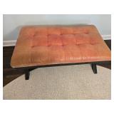 Contemporary Faux Leather Tacked Bench