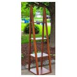 Elegant Farmhouse Chic Angled Etagere Display Shelf