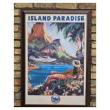 Exotic Vintage Travel Poster - South Pacific Airways - Island Paradise
