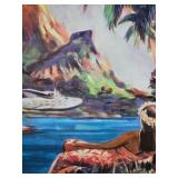 Exotic Vintage Travel Poster - South Pacific Airways - Island Paradise