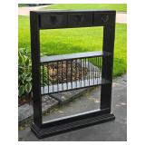 Rustic Black Painted Wall Mount Shelf Rack Unit