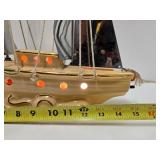 Working Mid Century Ceramic Sailing Ship TV Lamp