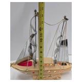 Working Mid Century Ceramic Sailing Ship TV Lamp