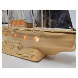 Working Mid Century Ceramic Sailing Ship TV Lamp