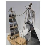 Working Mid Century Ceramic Sailing Ship TV Lamp