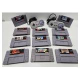 Group of Super Nintendo SNES Video Games & 2 Controllers