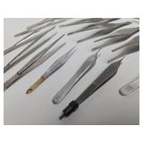 Group of Medical Grade Quality Tweezers etc