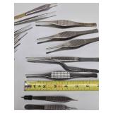 Group of Medical Grade Quality Tweezers etc