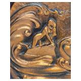 Pair of Vintage Russian Raised Copper Oval Wall Plaques