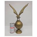 Great Looking Vintage Brass Eagle on World Statue