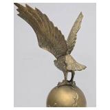 Great Looking Vintage Brass Eagle on World Statue