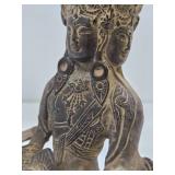 Antique Cast Bronze or Metal Tara Buddha Sculpture
