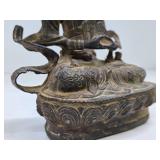 Antique Cast Bronze or Metal Tara Buddha Sculpture