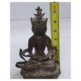 Antique Cast Bronze or Metal Tara Buddha Sculpture