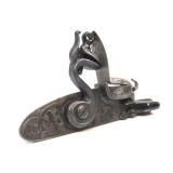 Antique Flintlock Rifle Trigger Mechanism