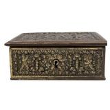 Beautiful Ornate Antique Relief Brass Box