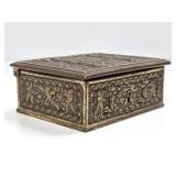 Beautiful Ornate Antique Relief Brass Box