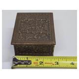 Beautiful Ornate Antique Relief Brass Box