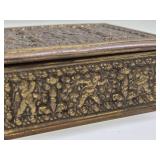 Beautiful Ornate Antique Relief Brass Box